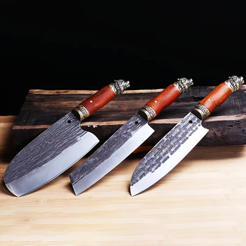

Longquan Kitchen Knives Sharp Chopper Slicing Cleaver Santoku Nakiri Chef Gyutou Handmade Forged Knife Bone Meat Poultry Tools
