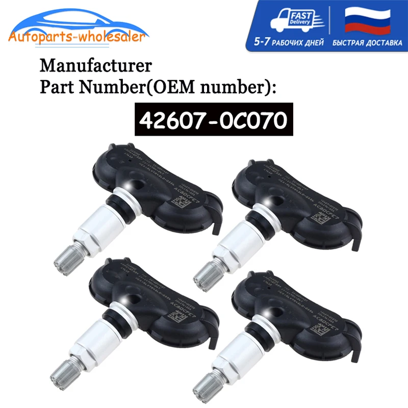 4 шт./лот для Toyota Sequoia Tundra Автомобильный датчик давления в шинах TPMS 315 МГц 42607-0C070 426070C070 42607-0C050 42607-08010 4 шт./лот для Toyota Sequoia Tundra Автомобильный датчик давления в шинах TPMS 315 МГц 42607-0C070 426070C070 42607-0C050 42607-08010