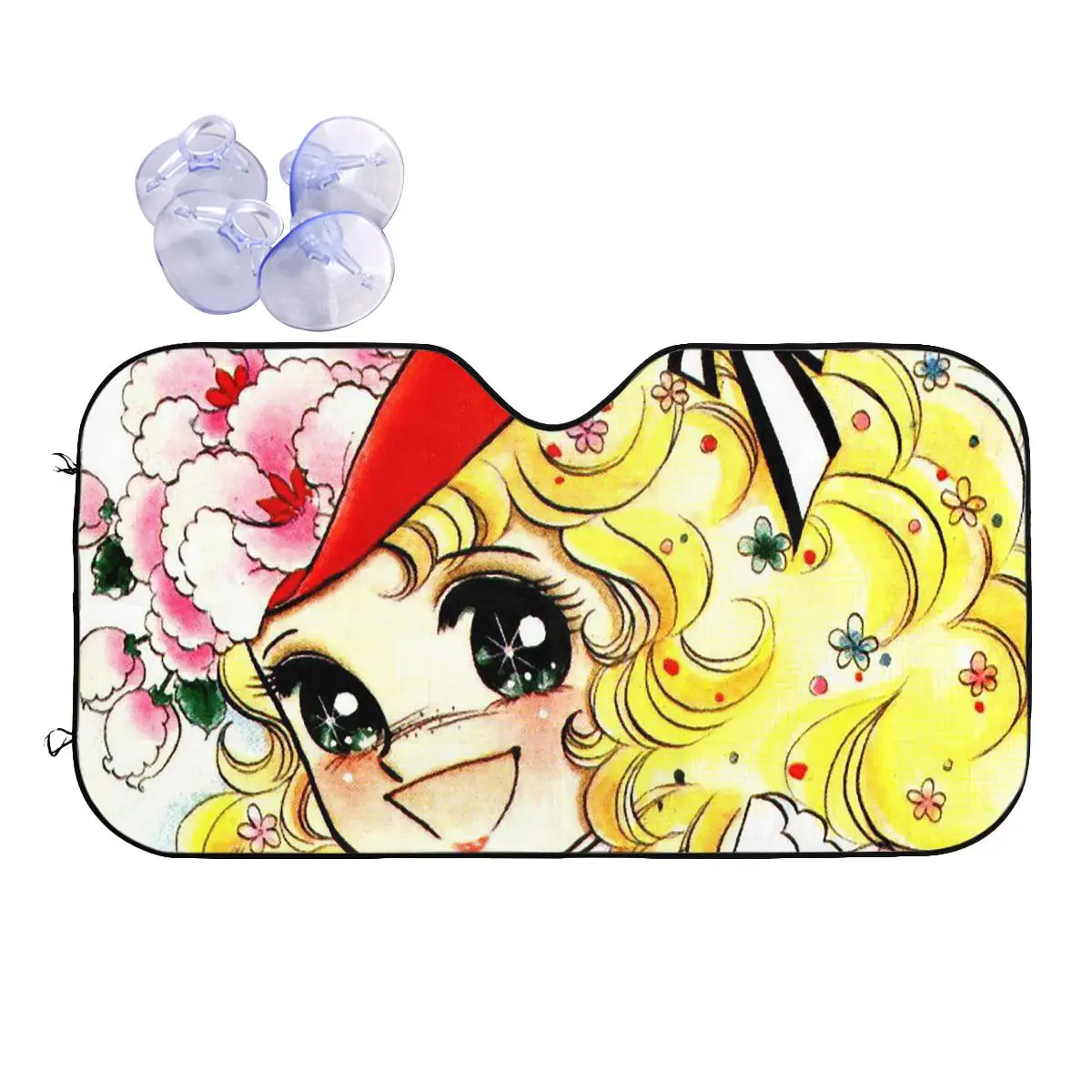 

Candy Candy Anime Creative Sunshade Windscreen 76x140cm Kawaii Girl Flowery Foils Car Window Windscreen Cover Solar Protect