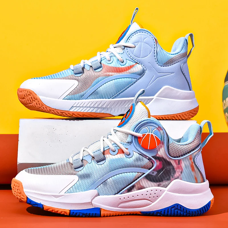 Children's Basketball Shoes 2023 New Style Boys and Girls' Sports Shoes Fashionable Mesh Breathable Basketball Shoes Kids Shoes