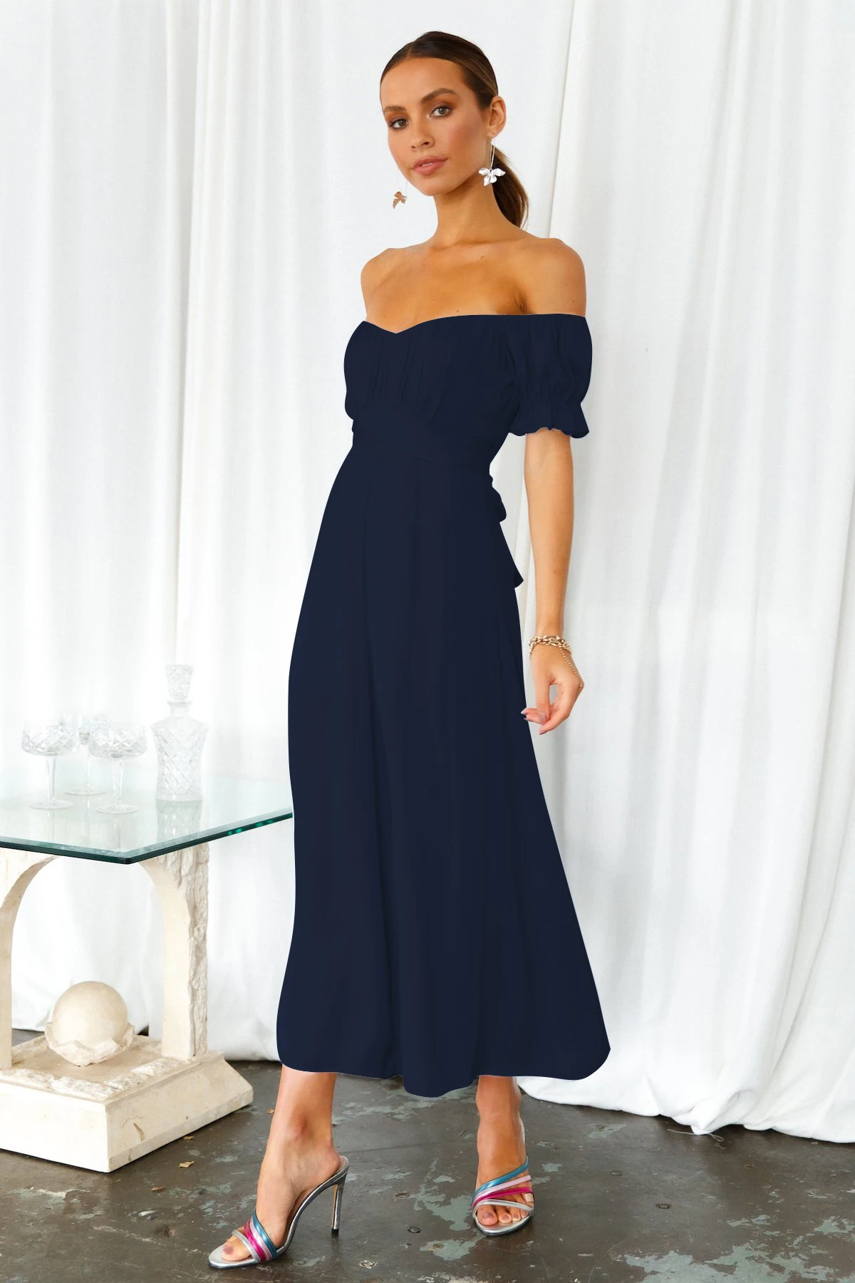 

2022 Women Fashion Summer Jumpsuit Solid Color Puff Short Sleeve V-neck Loose Wide Leg Jumpsuits Clubwear