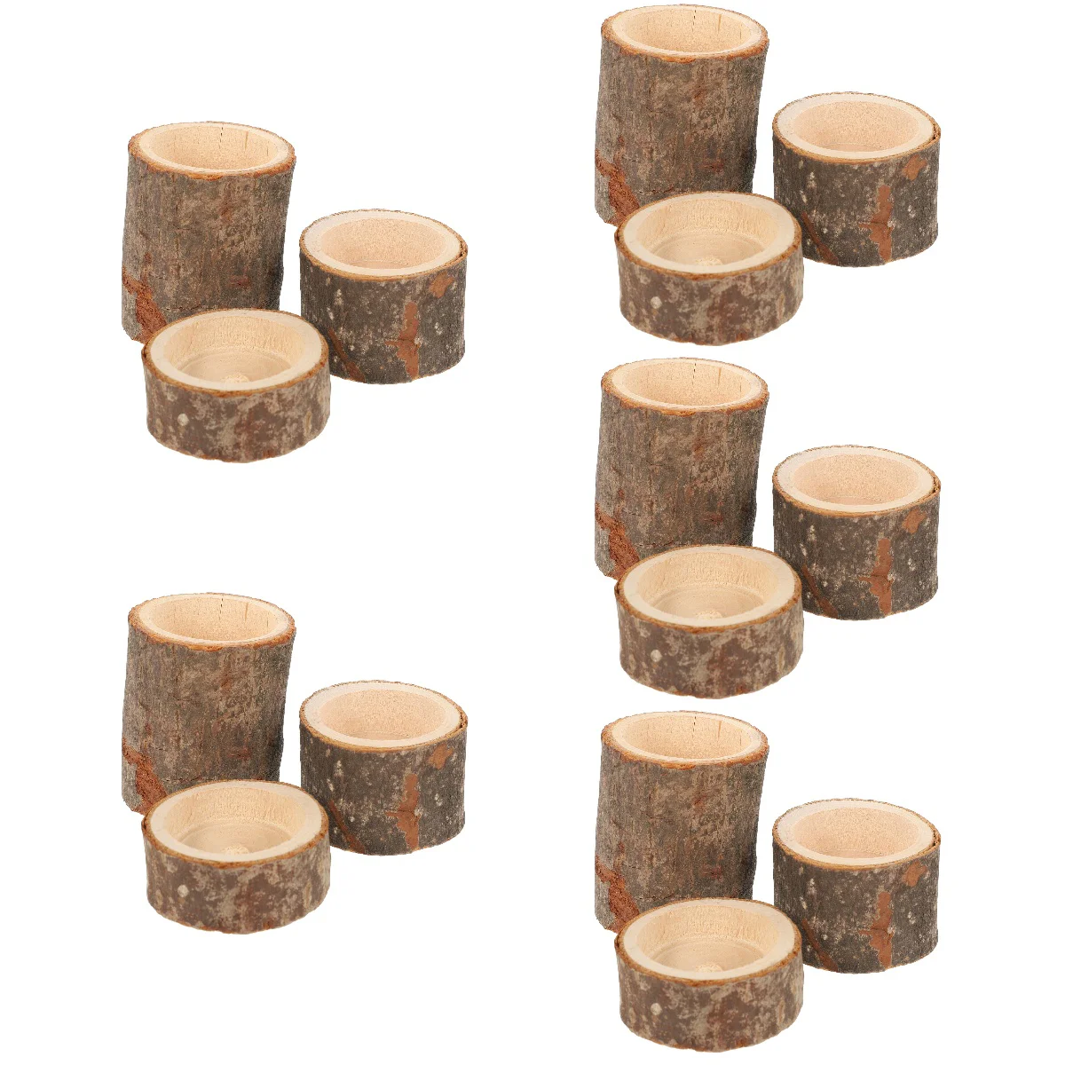

15 pcs Wooden Candleholder Desktop Candlestick Holder Tea Light Holder Ornament