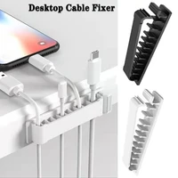 10 holes cable winder usb cable organizer clips pvc tie fixer wire management organizer cord clip office desktop cables holder