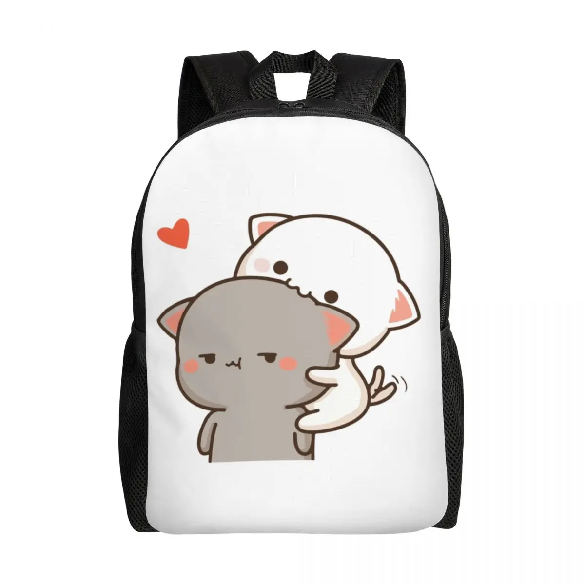 Custom Peach Eating Goma Mochi Cat Nom Backpacks Women Men F