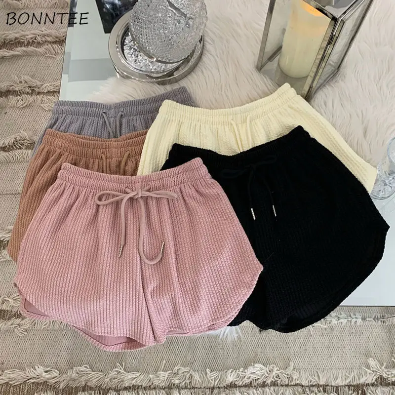 

Shorts Women Solid Sporty Loose Drawstring Summer Simple All-match Cozy College Ulzzang Popular Hot Sale Fashion Casual Chic New