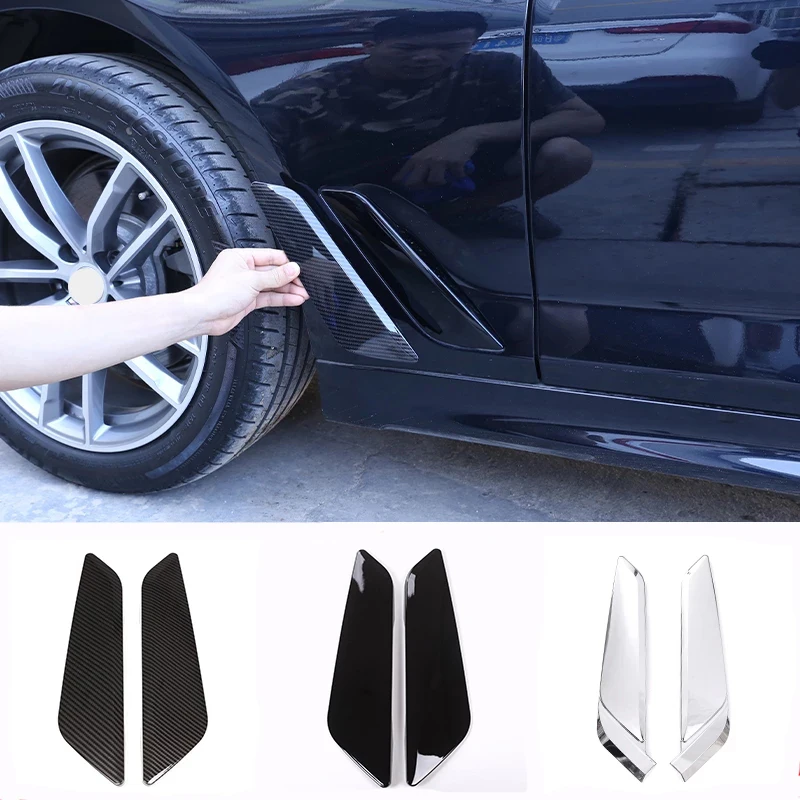 

2Pc For BMW 5 Series G30 2017-2020 Car Styling Piano Black Fender Side Air Vent Outlet Cover Trim Decorative Sticker Accessories