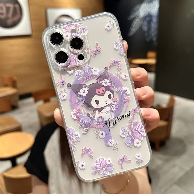 New Sanrios Cute Hellokitty My Melody Magsafe Magnetic Phone Case for Samsung Galaxy S24 S23 S22 S21 S20 FE Plus Ultra 5G Cover