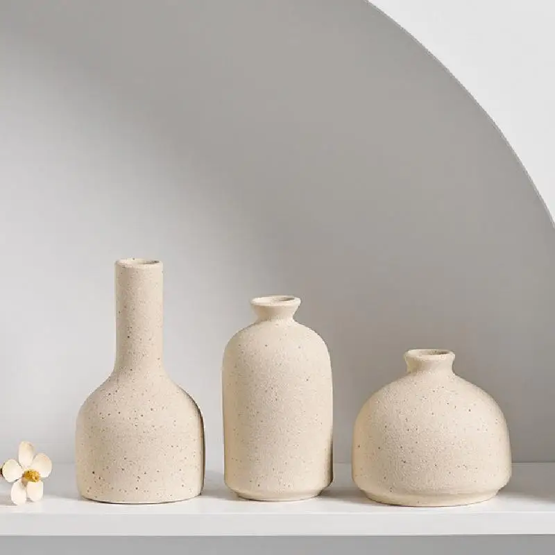 Florero de cerámica de estilo japonés, arreglo de flores hidropónico, flor seca, decoración del hogar, florero pequeño de escritorio, adornos