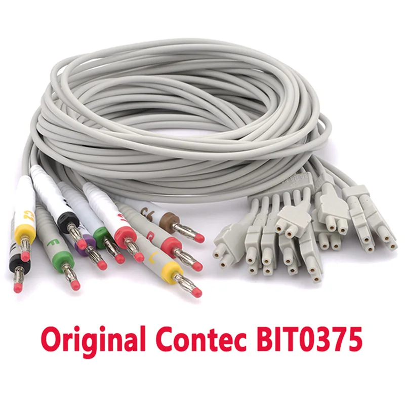 Original BIT0375 ECG Workstation Split 12 Leads TPU Limb Guide Extension For Contec 8000G/W, European Standard,4.0 Banana Insert