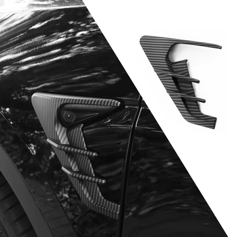

For Tesla Model 3 Y 2021 Decorative Cover For Car Side Wing Panel Camera Thunder Leaf Side Marking Wing Plate 2pcs Accessories