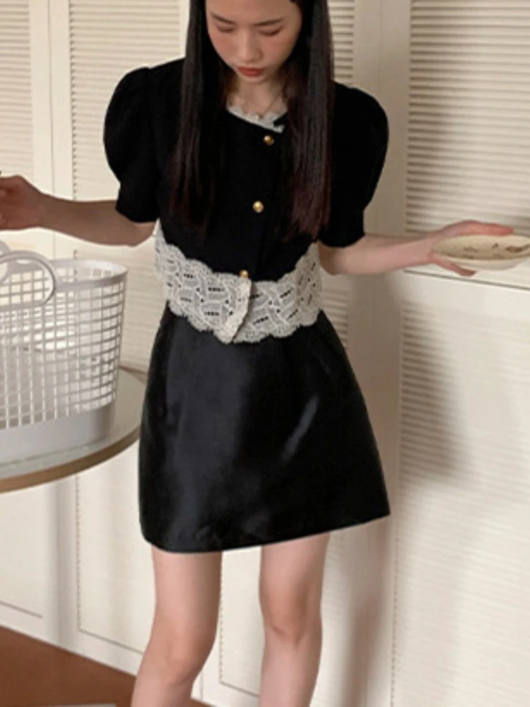 

Women T-shirt Summer Loose Lace Casual Women Short Sleeve Cardigan Top