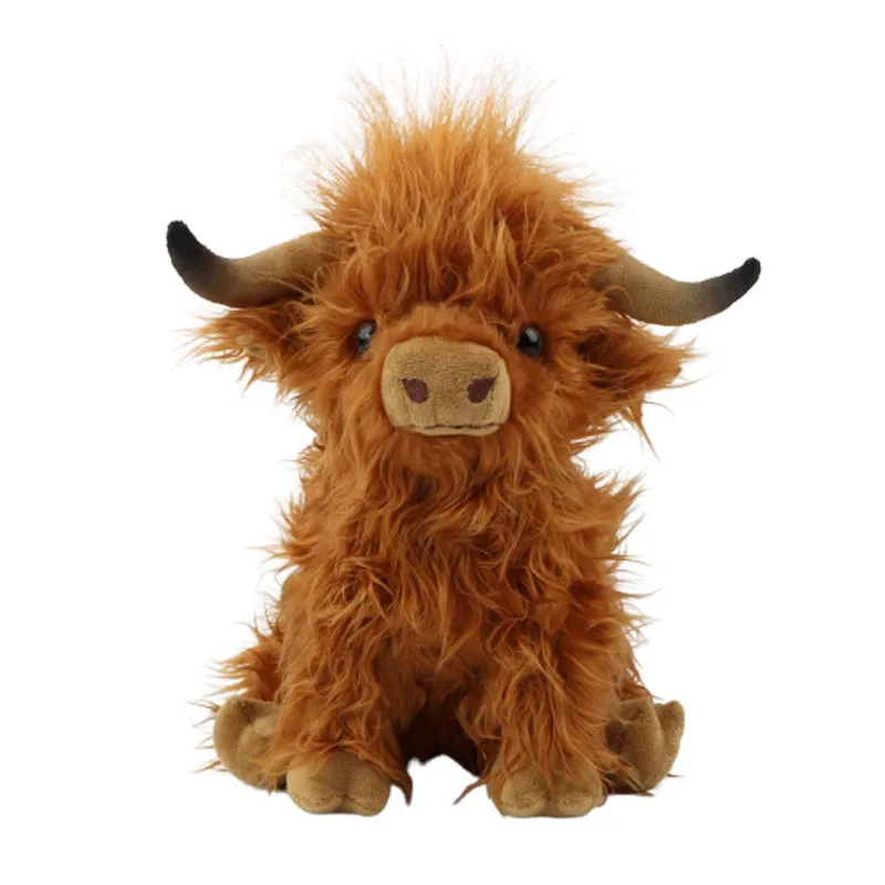 

2022 New 25cm Kawaii Simulation Highland Cow Animal Plush Doll Soft Stuffed Highland Cow Plush Toy Plushie for Kids Gifts