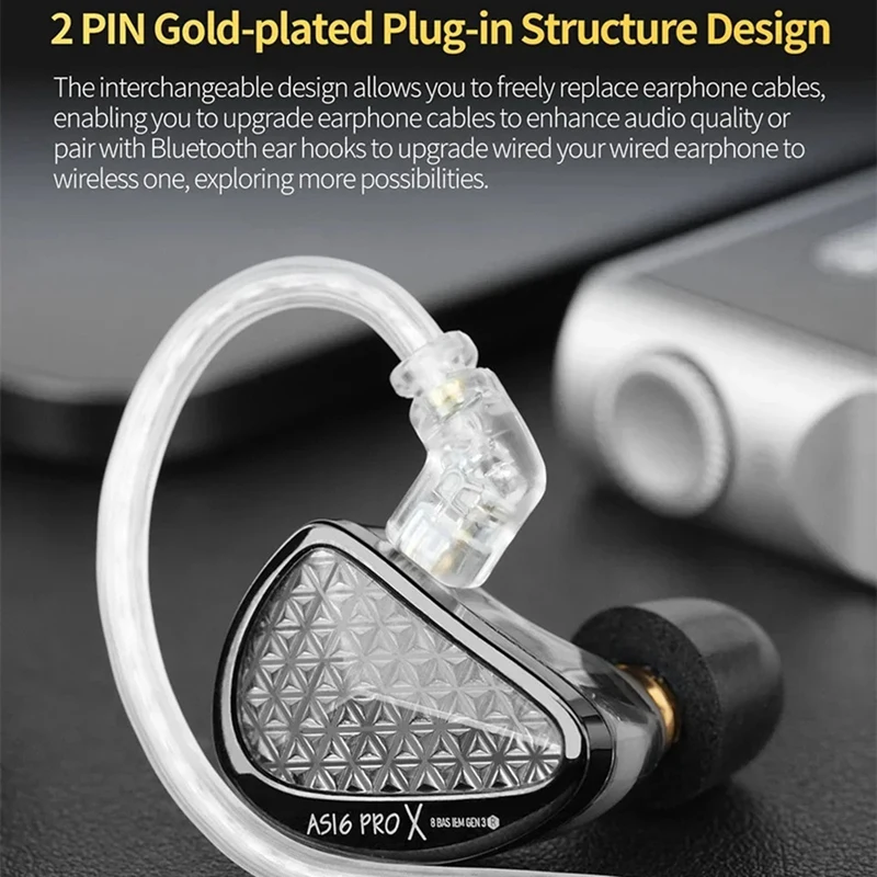 AS16 PRO X 16BA 8 Balanced Armature In Ear Earphone High Sound Quality Headsets Hifi Monitor Music Headphones |