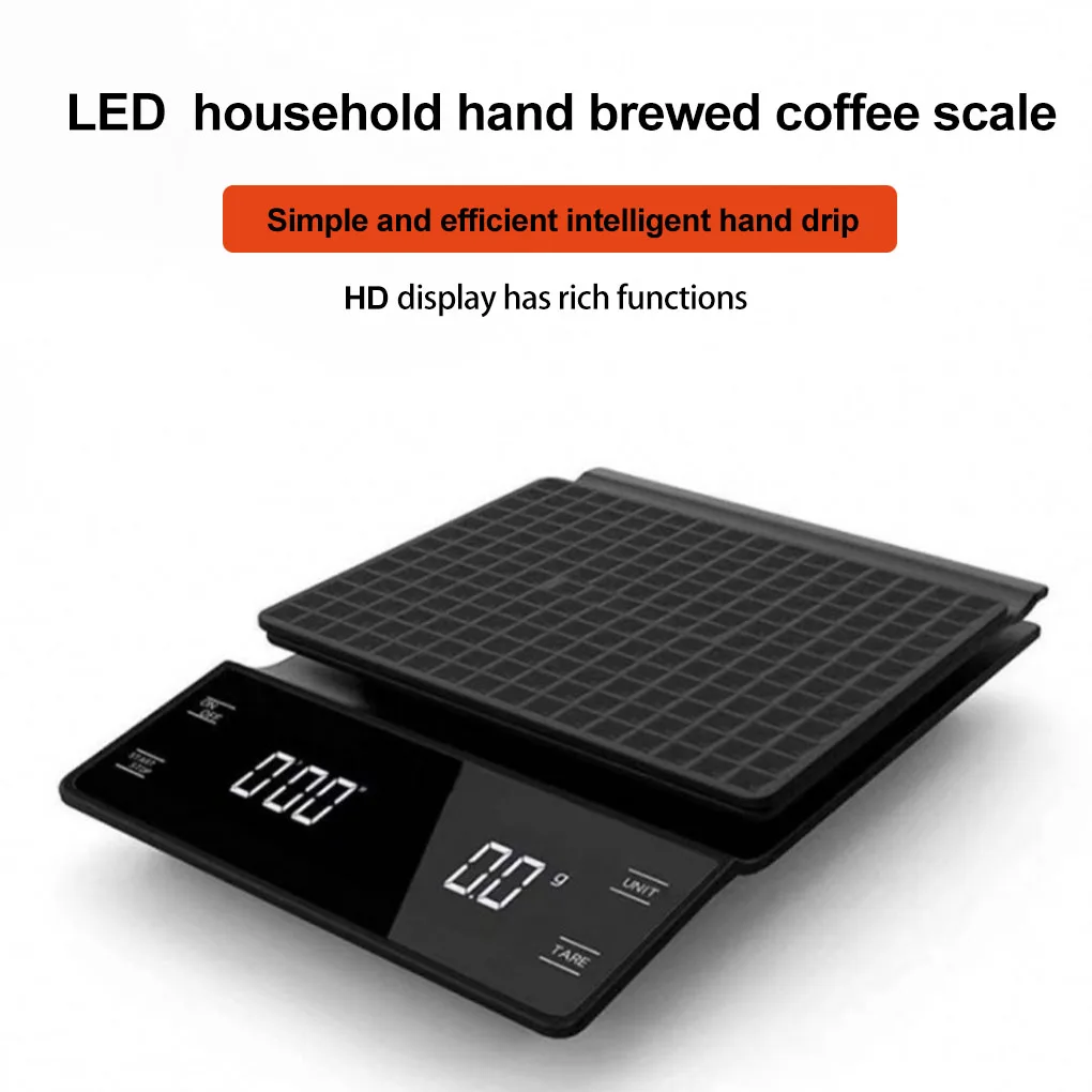 

3kg/0.1g Digital Electronic Coffee Scale with Timer High Accuracy Kitchen Scale Timer Coffee Weight Balance without Battery
