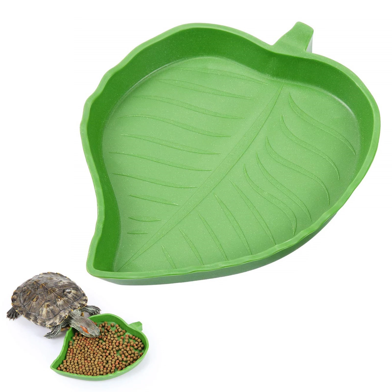 

Миска для рептилий в виде листьев, миска для питья, плоская тарелка для еды, для черепахи, ящериц, хомячков, змей, зайцев, крабов для ползания ...