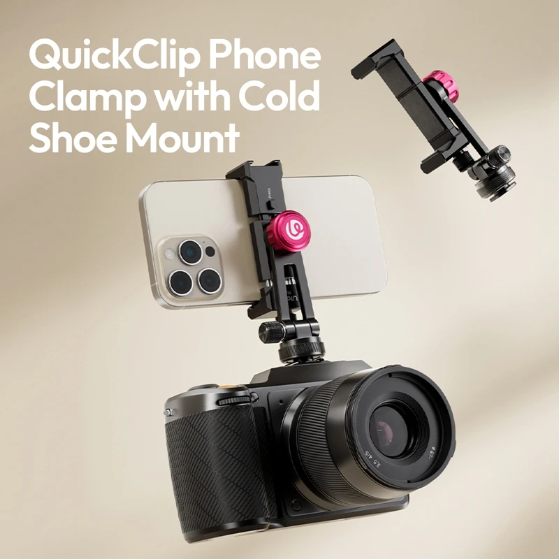 Фото Ulanzi MA51 QuickClip Phone Clamp / MA61 QuickClip Phone Clamp с креплением для холодной башмака для камеры телефона для путешествий на открытом воздухе Livestream №3