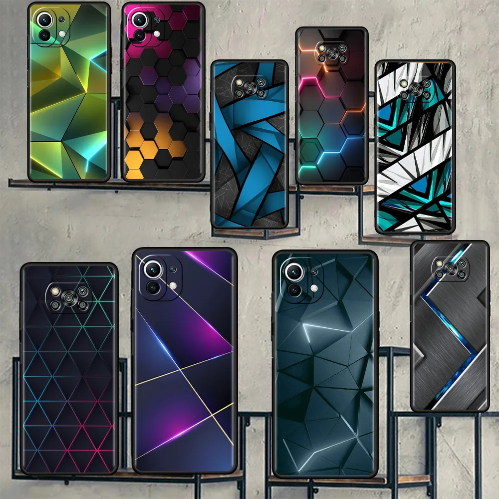 

Geometric Metal Laser Case For Xiaomi Mi Poco X3 NFC M3 Pro F3 GT M4 F1 X2 11T Lite Note 10 10T 9T Silicone Phone Cover Funda
