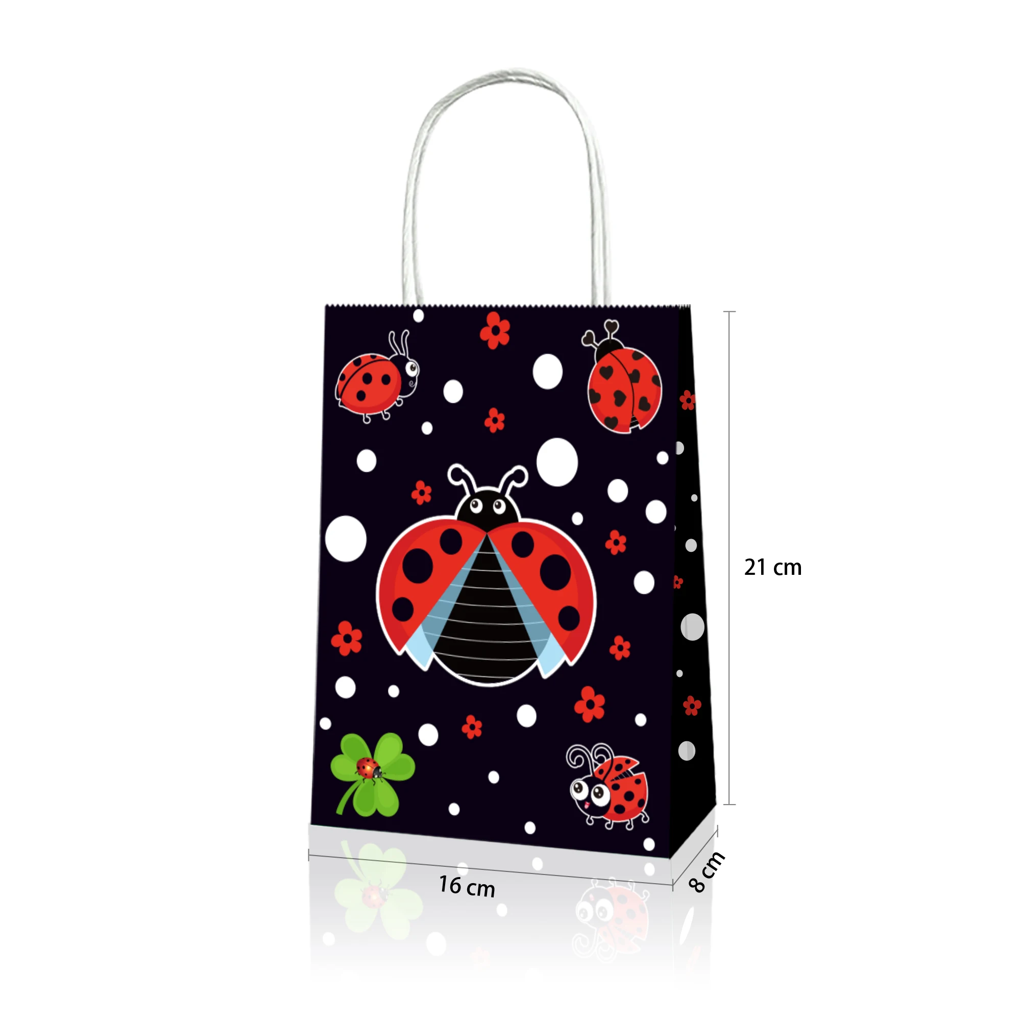 BD063 12 шт. портативная упаковка для вечеринки в стиле джунглей божьей коровки