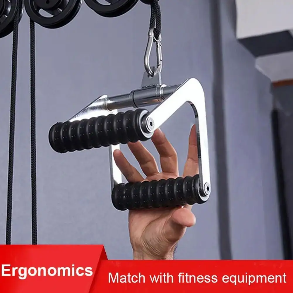 

Fitness Rowing Machine Handle Pulley Cable Machine LAT Bicep Blaster Attachment Workout Bar Tricep Weightlifting Grips Pull Y7Y3