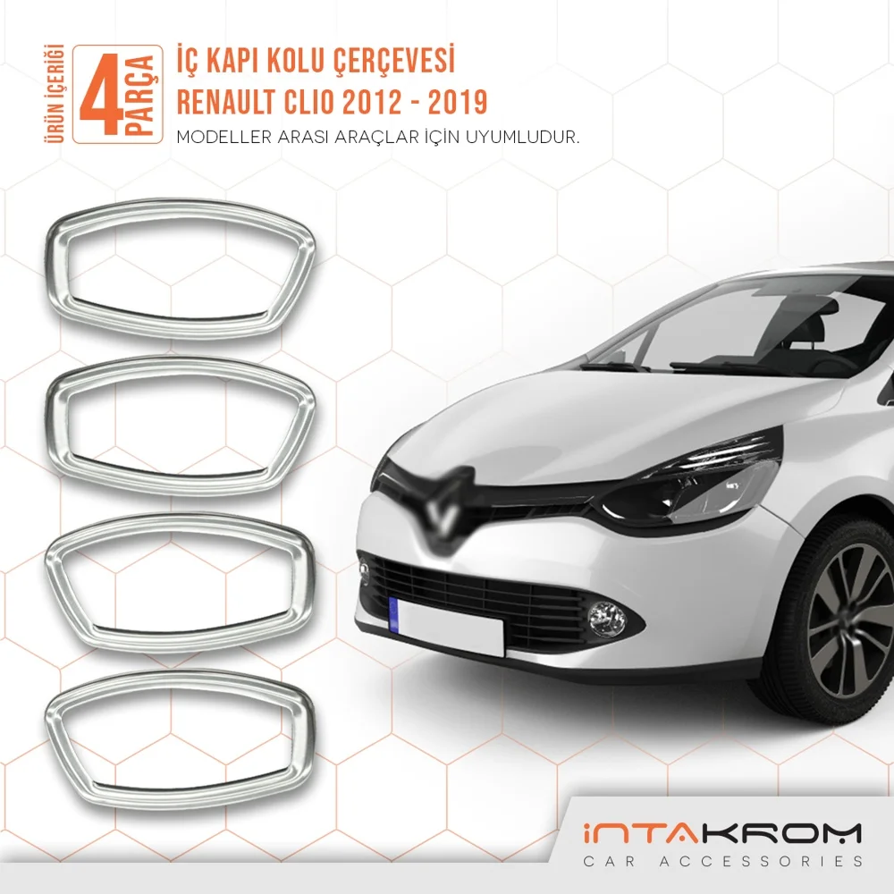 Хромированная рамка для внутренней дверной ручки Renault Clio 4 шт. 2012 и выше |