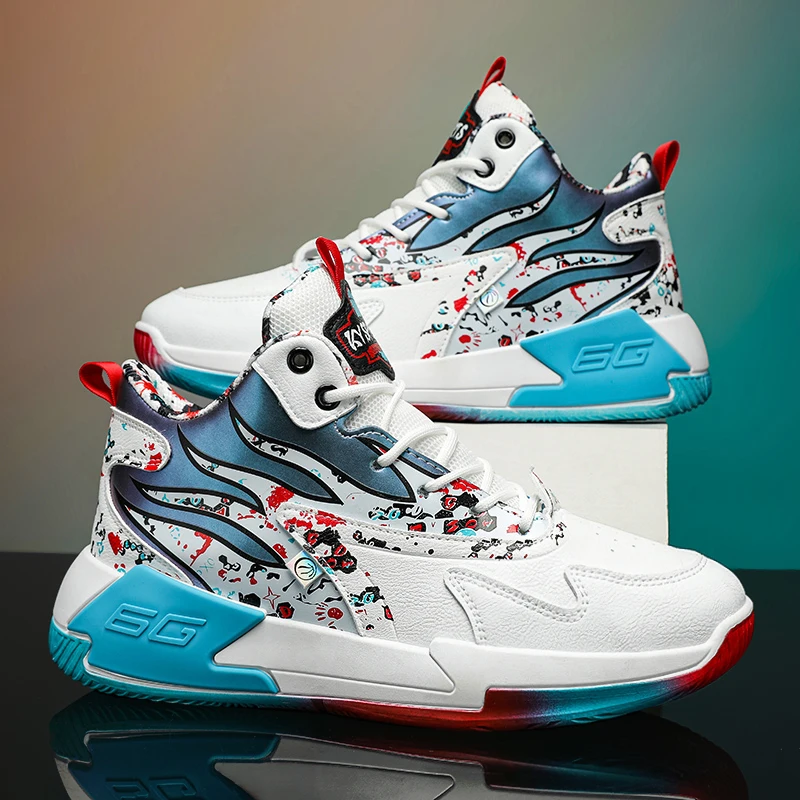 Новинка Мужская баскетбольная обувь в стиле ретро Нескользящая амортизирующая