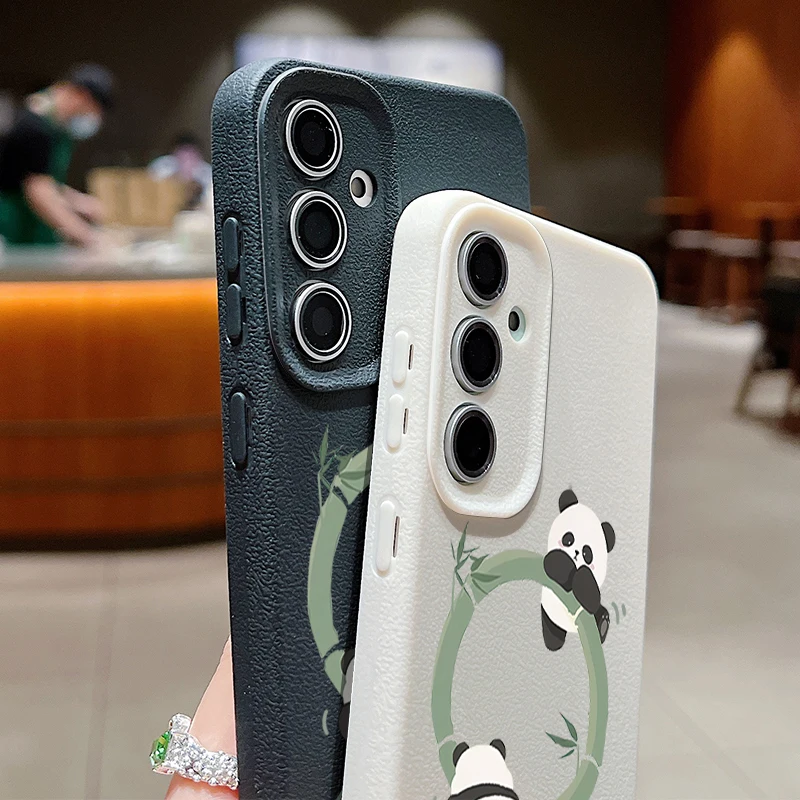 Чехол для телефона Climbing Baby Panda Samsung Galaxy S24 S23 Ultra S22 S21 S20 FE A14 A15 A16 A25 A34 A35 A52 A53 A54 A55 5G Cover