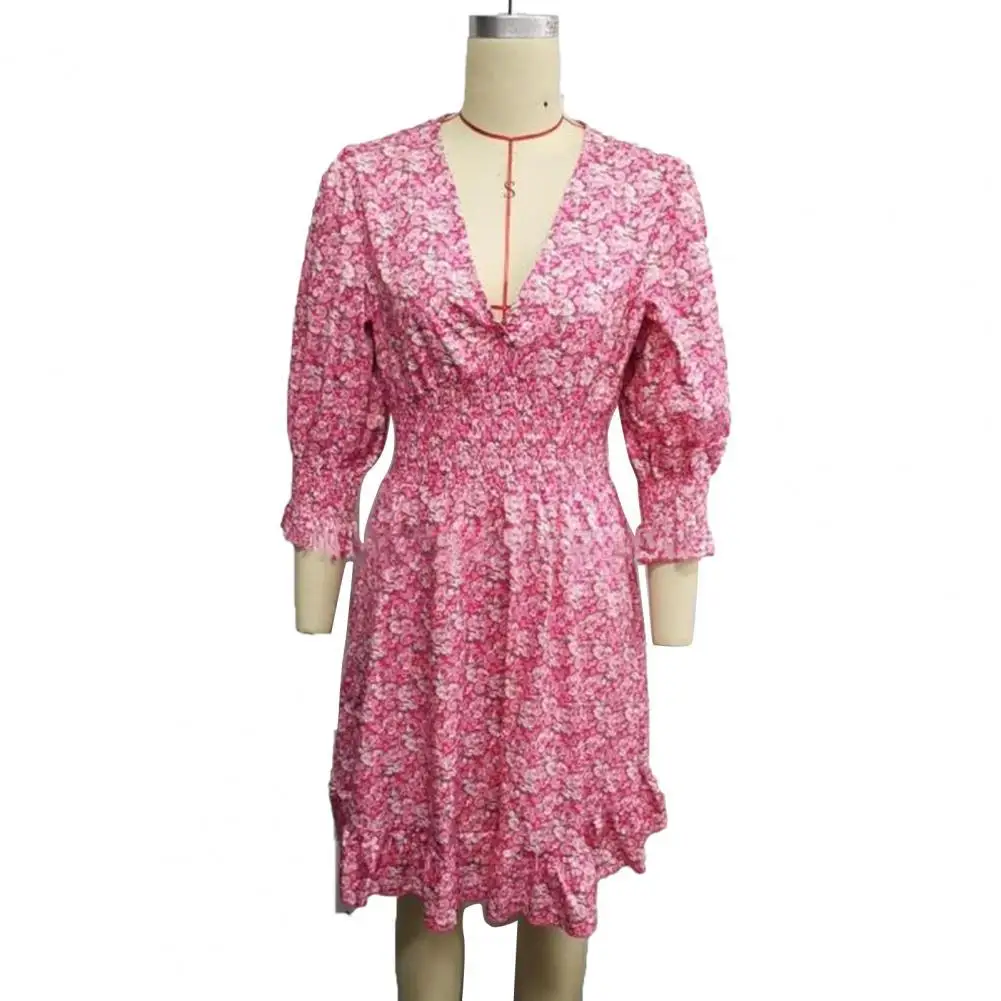 

Ladies Attractive Elegant Above Knee Shirt Dress Sweet Party Dress Slim for Daily Wear