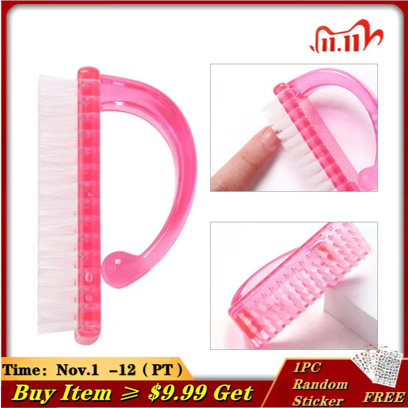 

5pcs Dust Powder Clean Acrylic Nail Brush UV Acrylic Gel Care Sanding Soft Remove Manicure Dust Plastic Pedicure Cleaner Brush