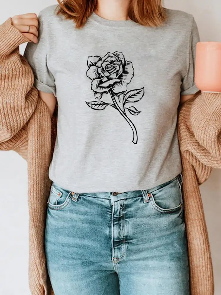 

Clothing Flower Cute 90s Floral Summer T Fashion Short Sleeve Printed Graphic T-shirts Female Casual Tee Women Clothes