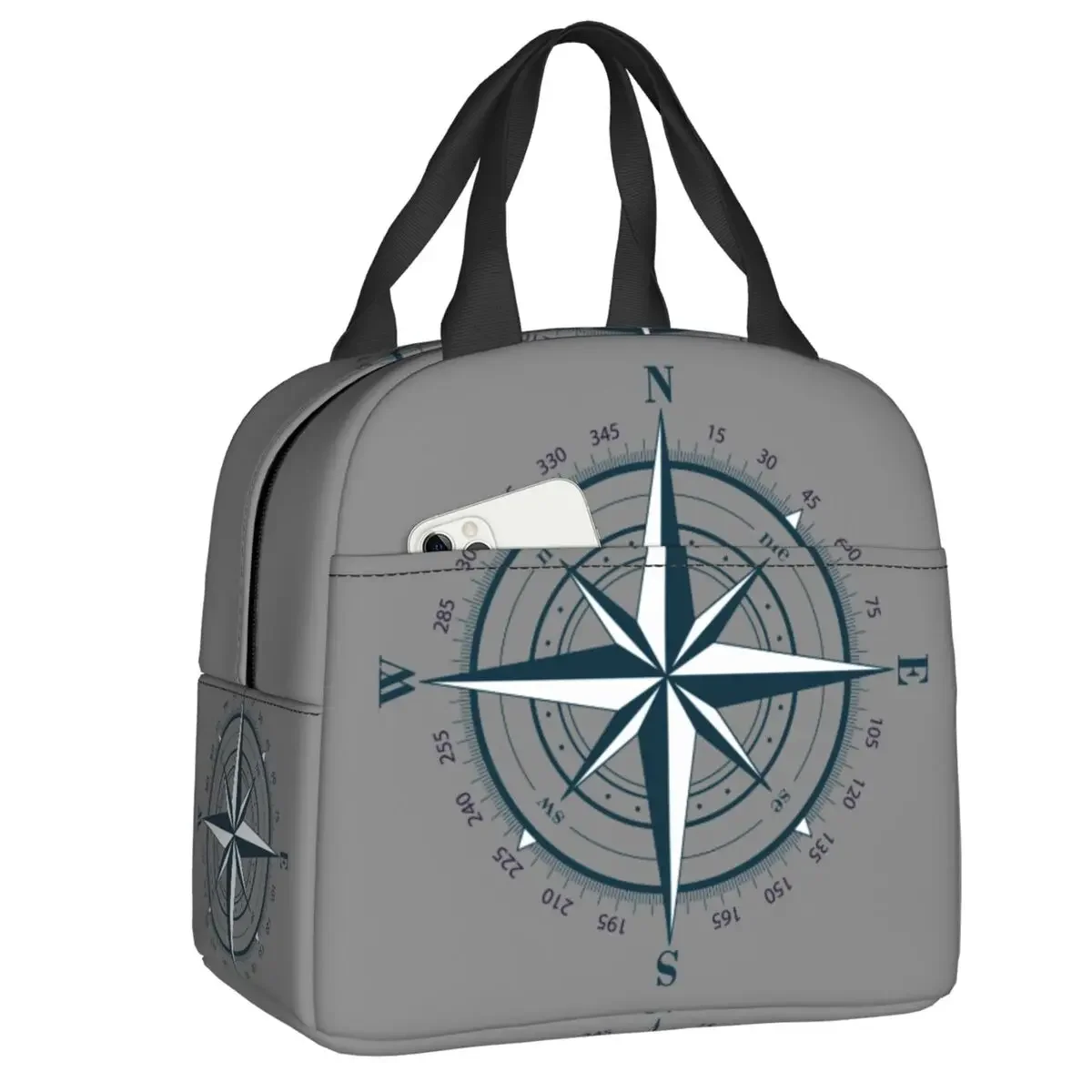 

Сумка для ланча с морским компасом женская теплая Термосумка Изолированная коробка для ланча для детей школьная сумка для пикника