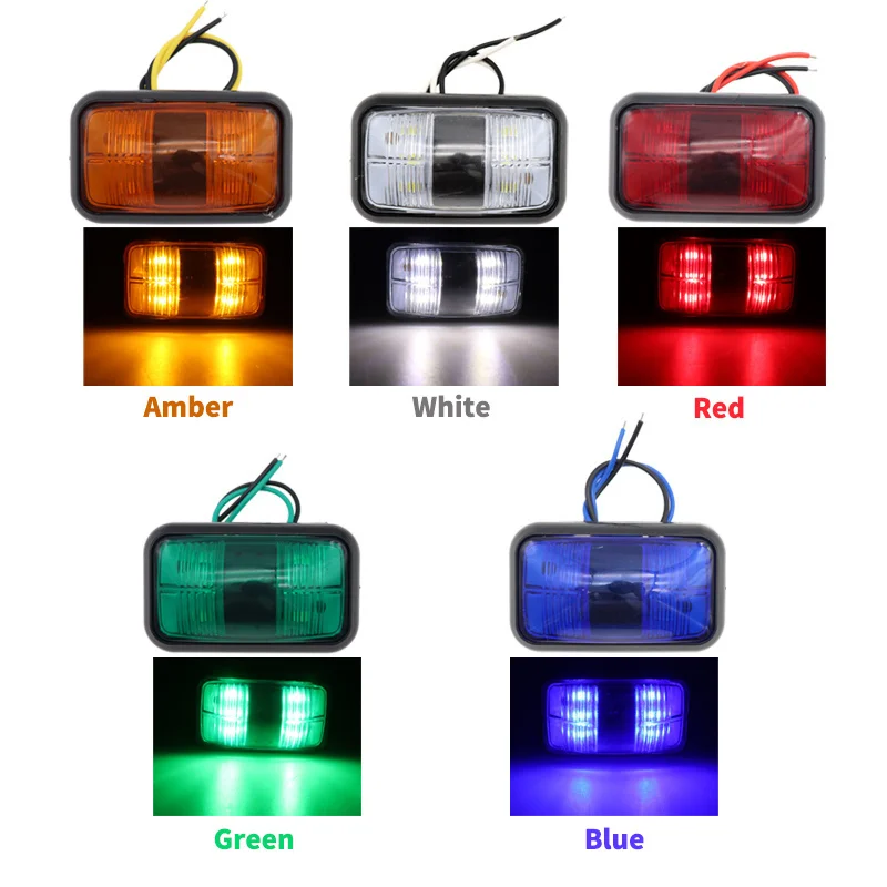 

12V/24V LED Car Truck Side Marker Light Waterproof 2LED Indicator Trailer Lorry Tail Rear Side Clearance Lamp External Light