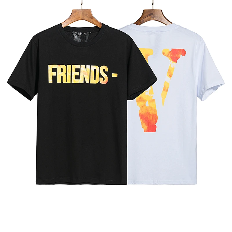 

Мужская/Женская Повседневная модная свободная футболка VLONE в стиле High Street из натурального хлопка с принтом и круглым вырезом, 1572