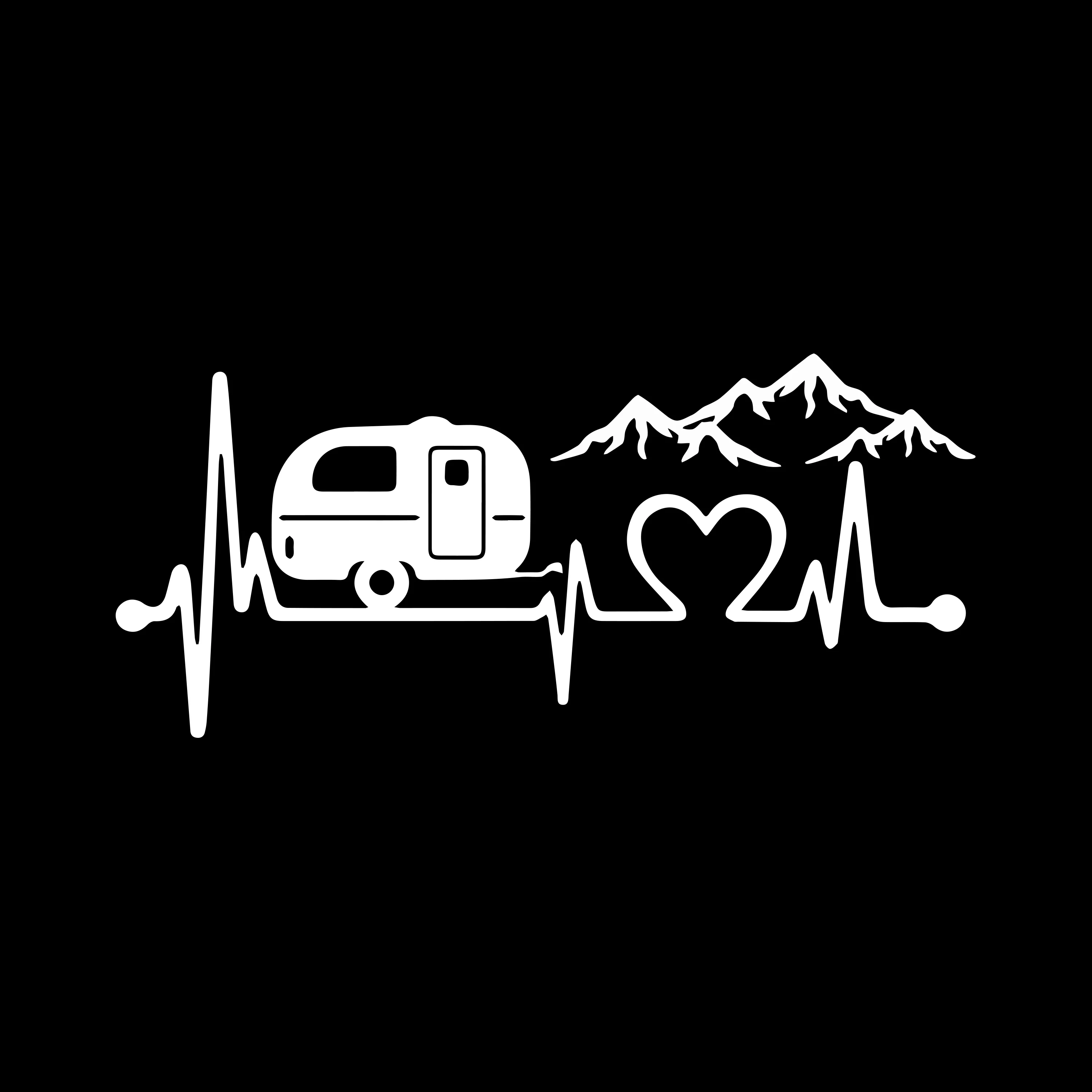 

Караван Любовь Сердцебиение Горный Автомобиль Стикер Кемпер Кузов Окно Наклейки Автомобиль Стайлинг Виниловые Наклейки