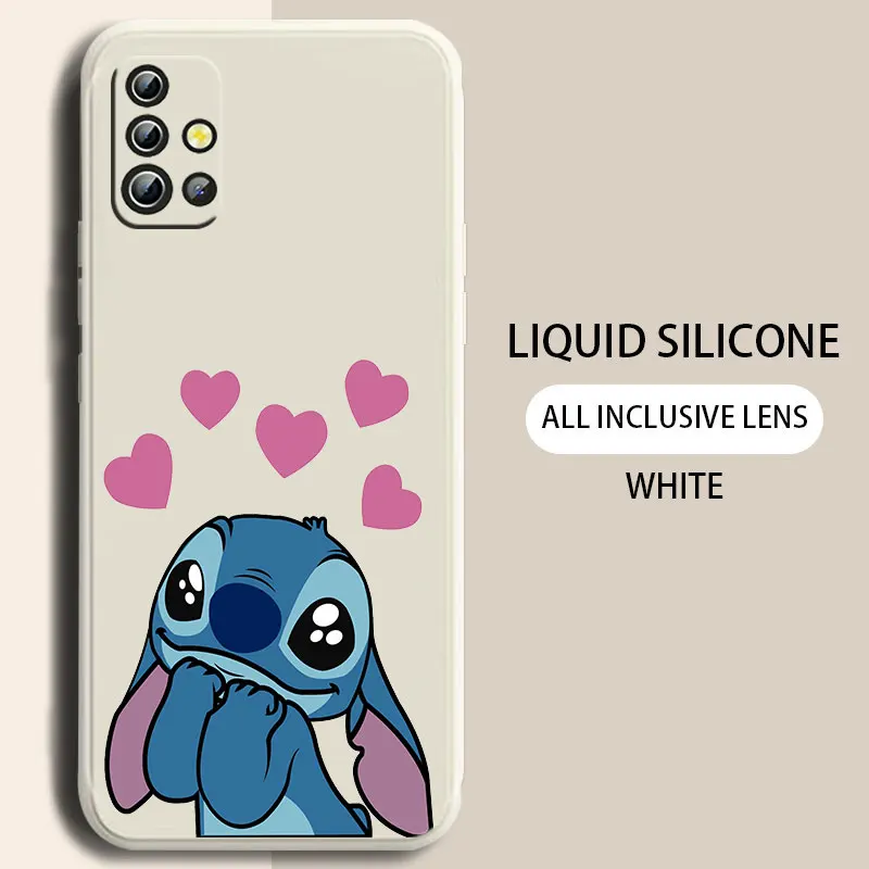 

Stitch of Disney lovely Phone Case For Xiaomi Redmi Note 11T 11 11S 10T 10 9T 9S 9 8T 8 7 6 5 Pro Liquid Rope Funda Cover Soft