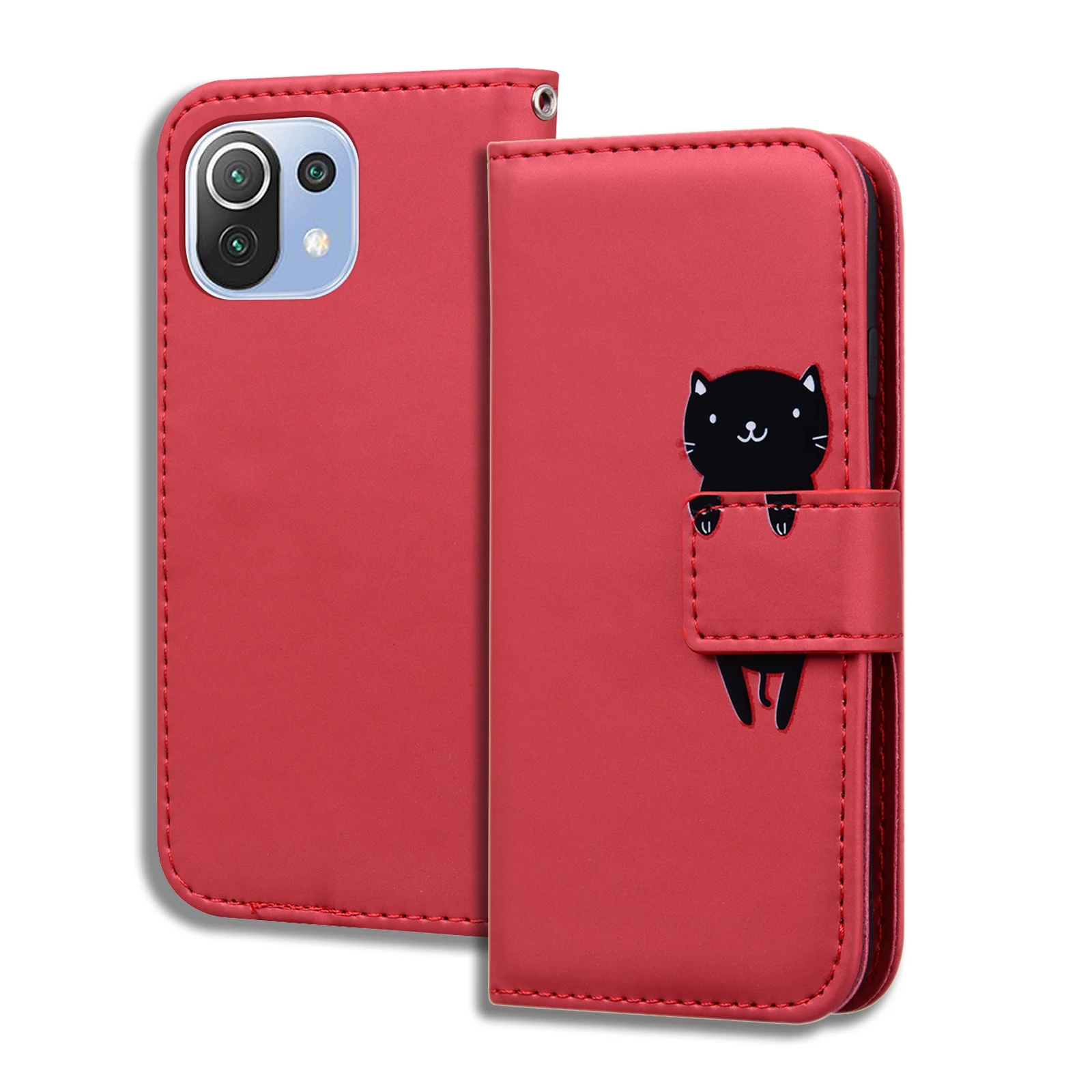 

Cute Animal Magnetic flip phone case for Xiaomi 11 11lite 12 NOTE 11