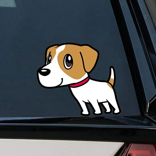 Новый Дизайн стикера мультфильм милый Шнауцер Джек Рассел терьер Автомобильная