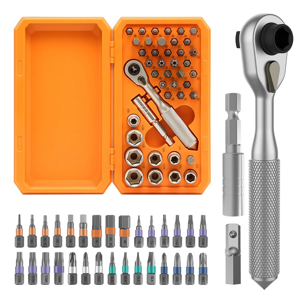 

Набор магнитных отверток Hibiscus 42-в-1 со храповым механизмом