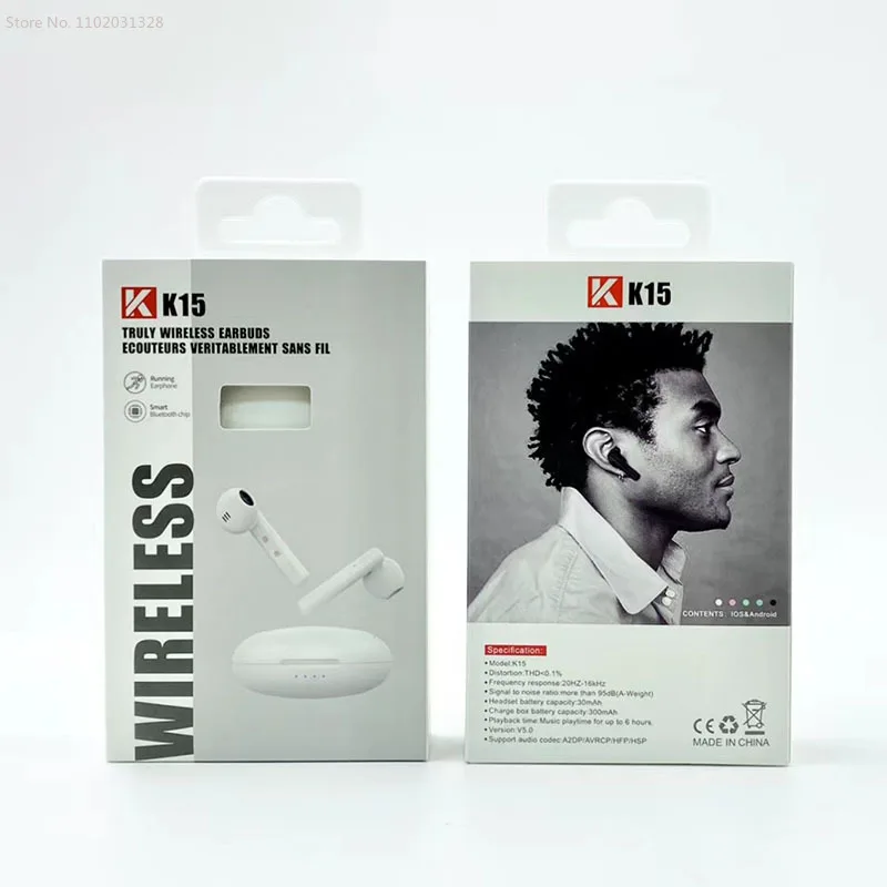 

New TWS V5.0 Earphone Sport Mini True Wireless Earbuds Stereo Active Noise Cancelling Column Headset In-Ear Wireless Earphone B