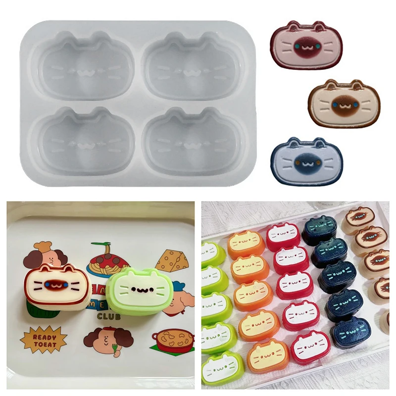 4 сетки милый кот сырный торт силиконовая форма DIY шоколадная кондитерская формы