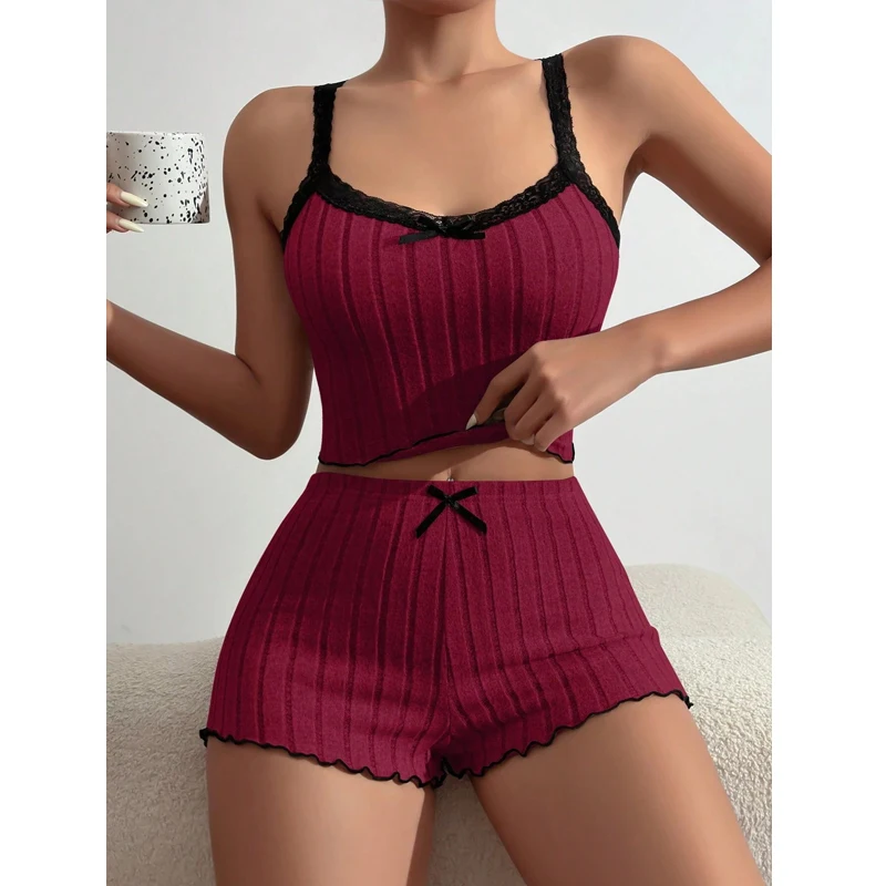 Женские пижамные комплекты новые летние топы без рукавов шорты брюки корейский