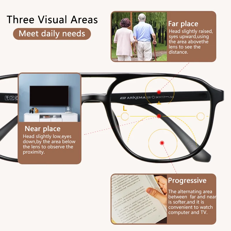 Прогрессивные круглые очки-авиаторы для чтения мужчин голубые бриллиантовые