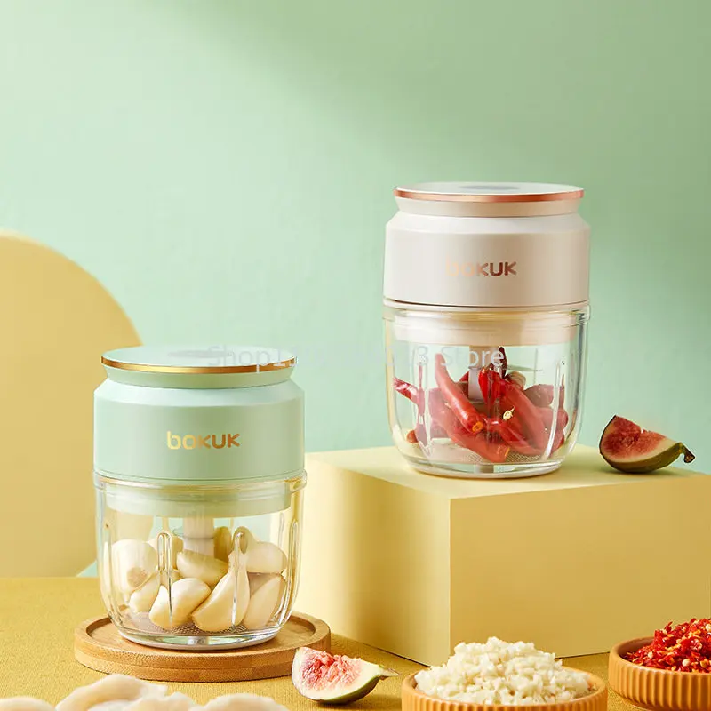 

Bokuk Electric Garlic Masher Multi-function Chopper Mini USD Rechargeable Kitchen Aid Mixer Meat Grinders