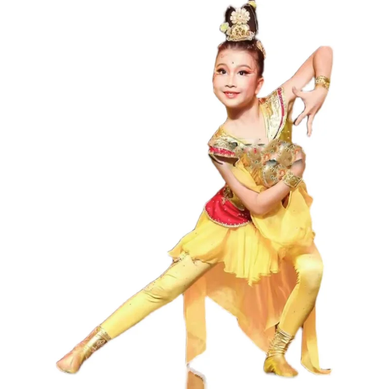 Детский женский танцевальный костюм Dunhuang для классических танцев летающий