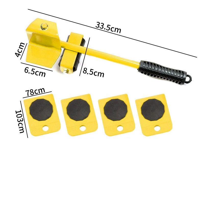 

Набор инструментов для передвижения мебели, 5 шт., тяжелый ролик для перемещения вещей с подъемником барной мебели, с колесами, профессиональные подвижные инструменты