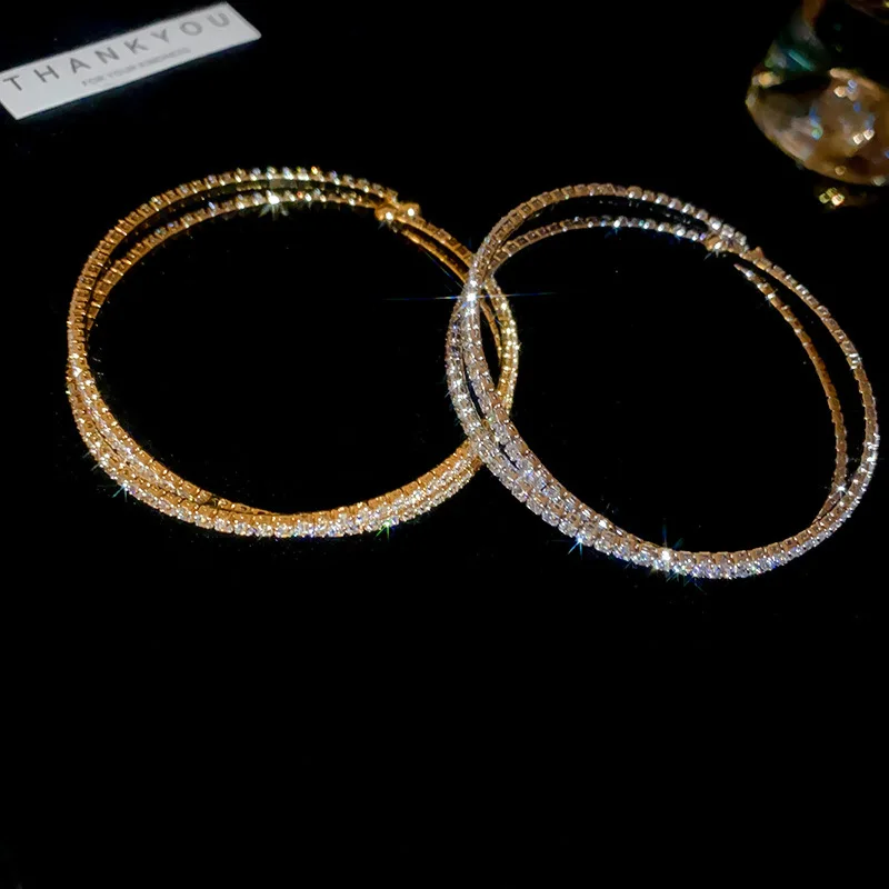 Манжеты модный браслет со стразами медный сплав золотой серебряный цвет для