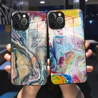 tempered glass marble stone texture case for phone case for iphone 13 12 11 pro max xs xr 8 7 plus 12 13 mini lens black cover
