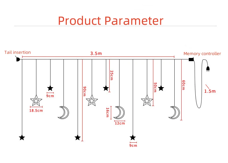 Фотоштора 3 5 М лампа в виде звезды и Луны с мигающим эффектом для дома комнаты