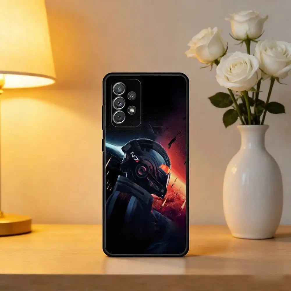 Фото Чехол для телефона Game N7 M-Mass Effect для Samsung Galaxy A73, A72, A71, A70, A53, A52, A51, мягкий силиконовый чехол черного цвета. №4