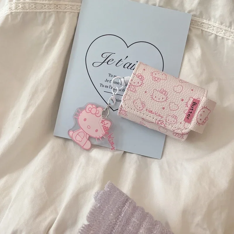 Кожаная сумка Sanrio Kawaii Hello Kitty с героями мультфильмов чехол для наушников AirPods 1 2 3 Pro