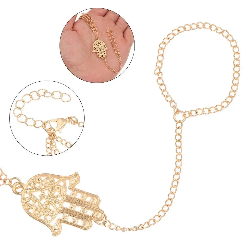 

Fairy Jewelry Friendship Wrist Chain Women Girls Buddha Hand Ring Bracelet Tassel Chain Link Bracelet Finger Bracelet